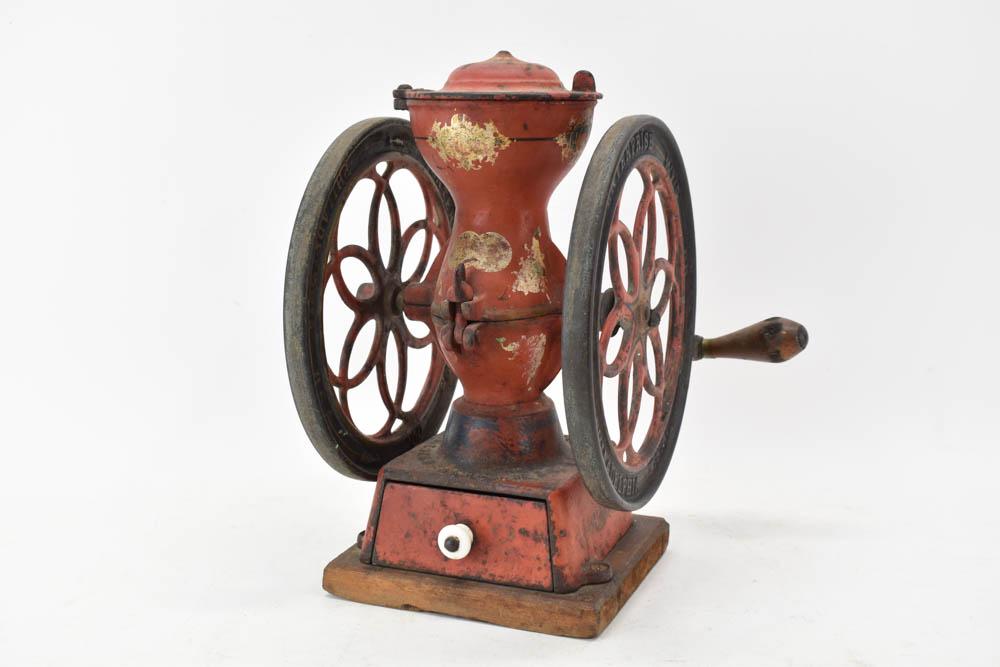 Red Painted Enterprise MFG Coffee Grinder (1 of 6)