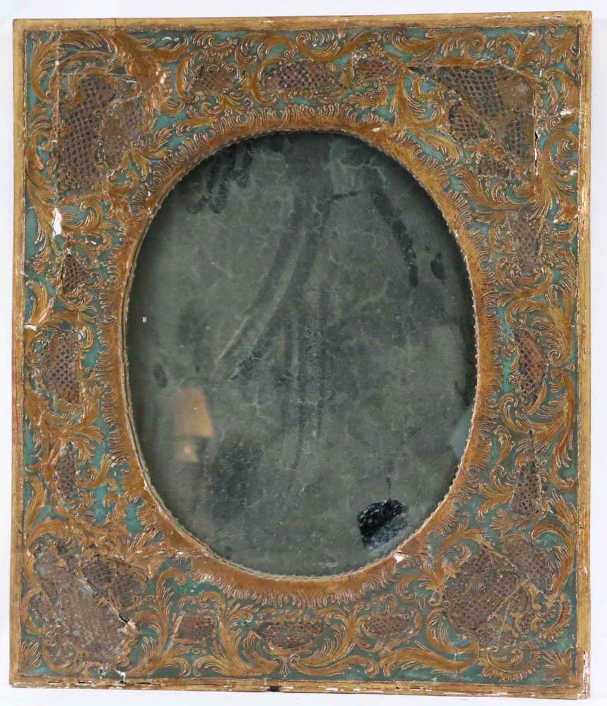 Green and Gold Painted Mirror (1 of 6)