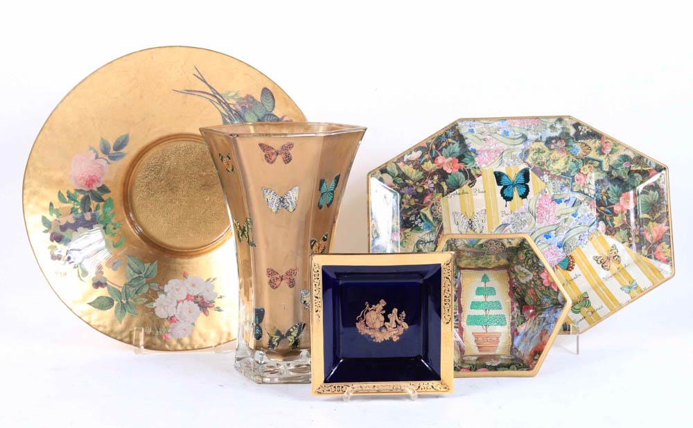 Four Decoupage and Glass Table Articles (1 of 9)