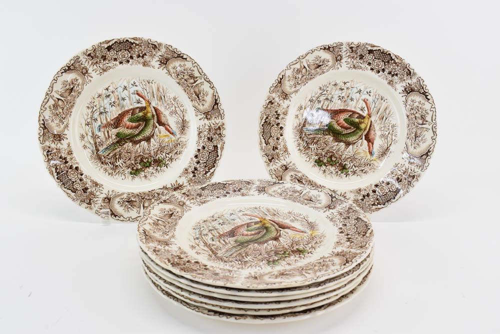 Johnson Bros Woodland Wild Turkeys Dinner Plates (1 of 4)