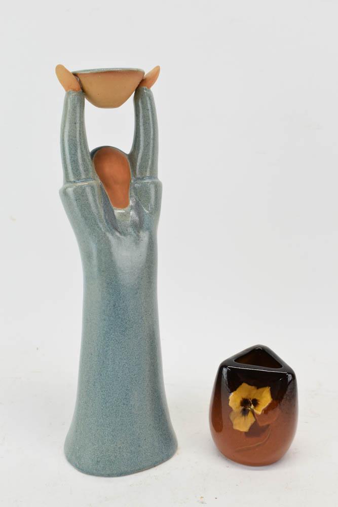 Weller Louwelsa Pansie Decorated Small Vase (1 of 7)