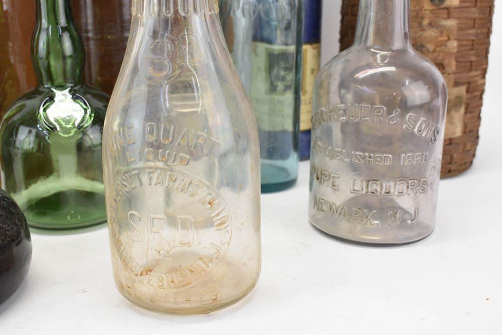 Group of Assorted Glass and Stoneware Bottles (1 of 12)