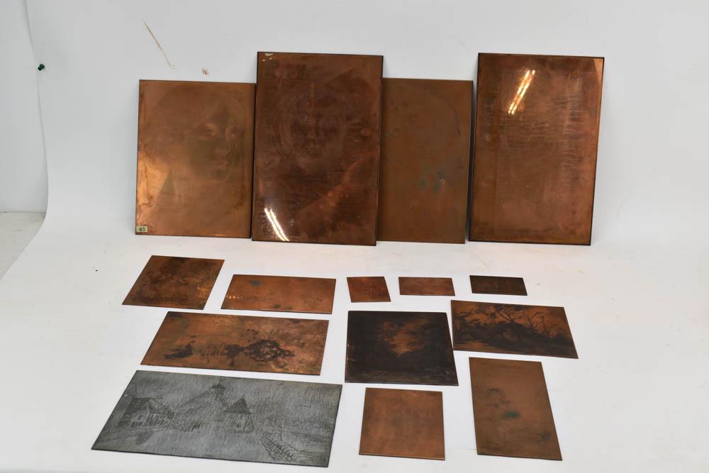 Group of Assorted Copper Printing Plates (1 of 5)