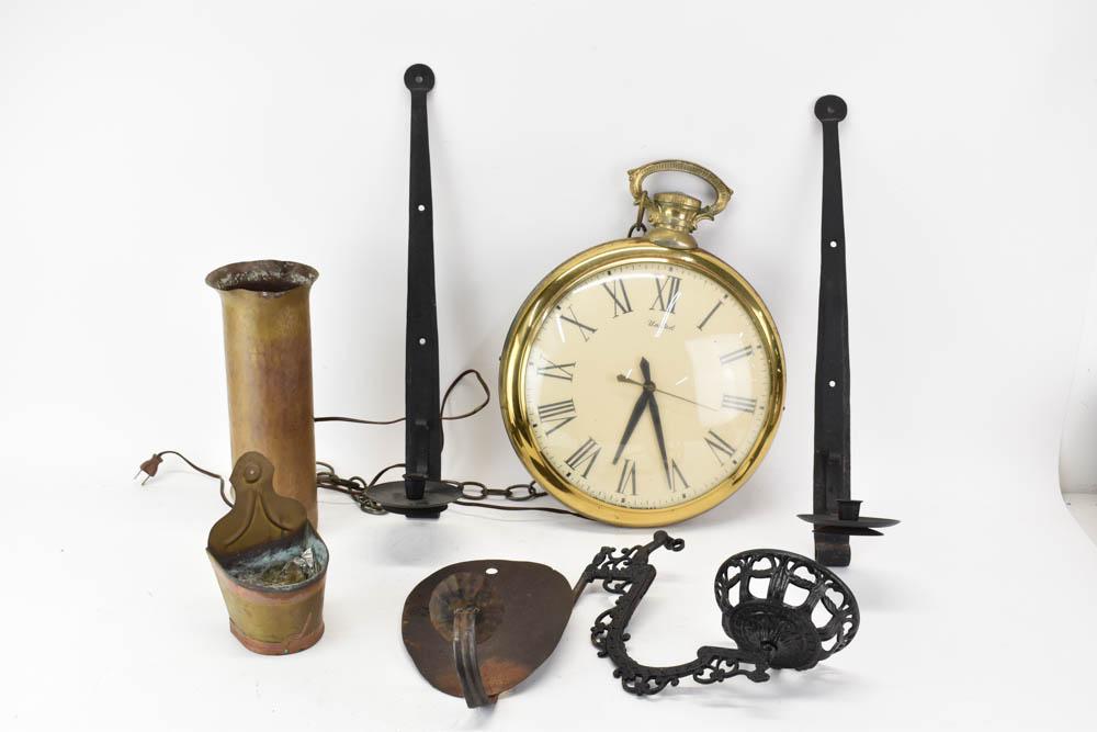 Pair of Iron Strap Hinge Wall Sconces (1 of 5)