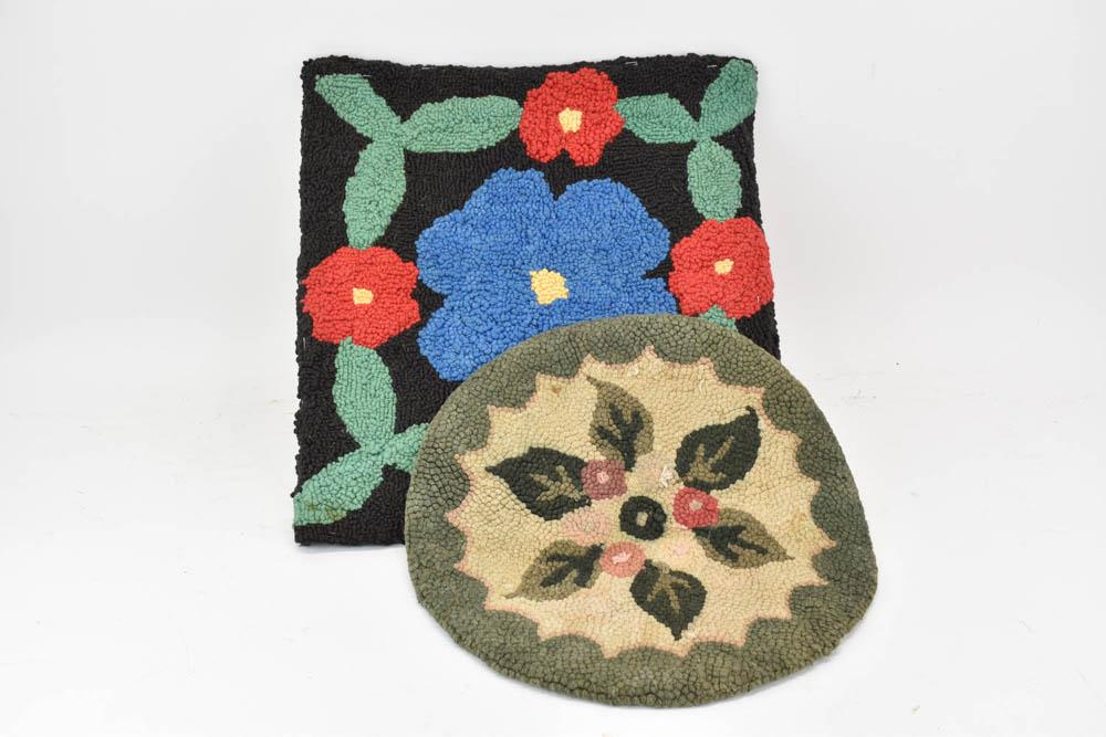 Vintage Floral Hooked Stool Mat (1 of 9)