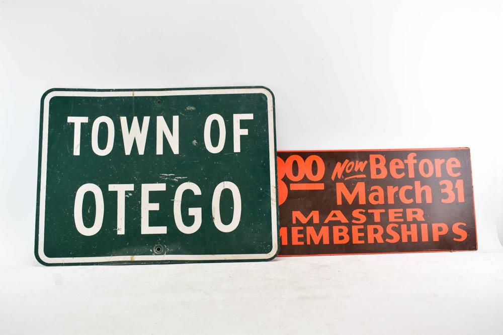 Town of Otego Metal Sign (1 of 3)
