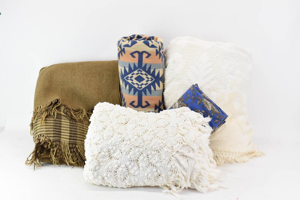 Group of Three Assorted Chenille Bedspreads (1 of 8)