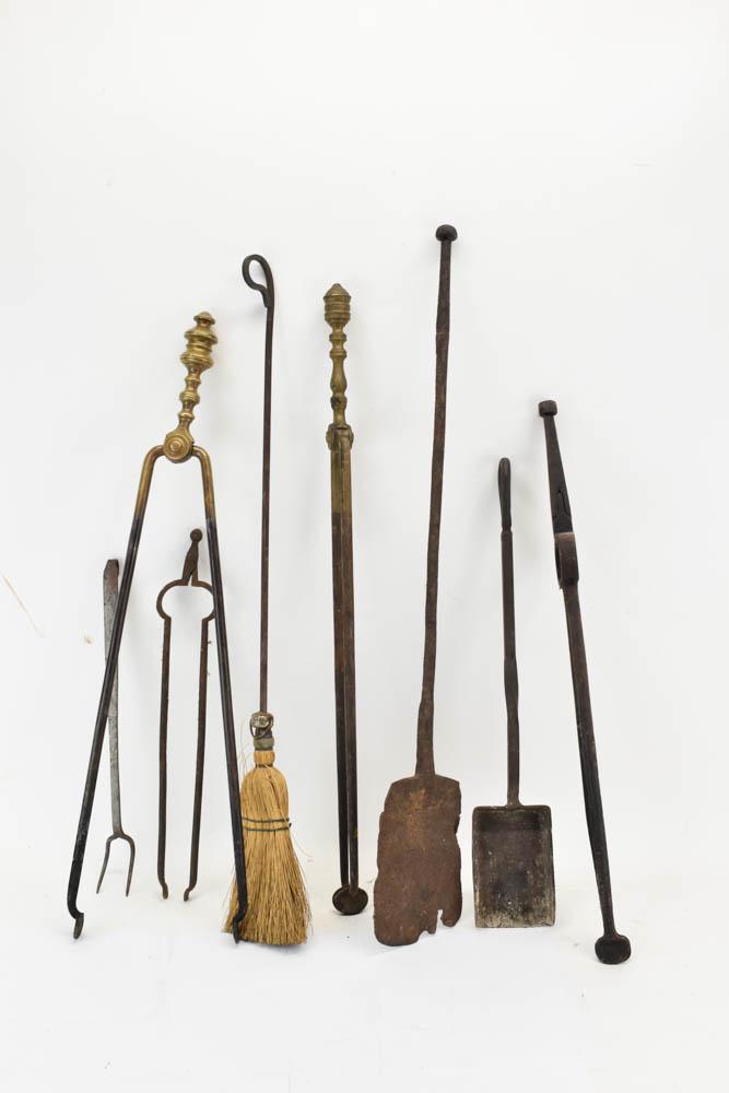 Group of Assorted Iron and Brass Fire Tools (1 of 7)