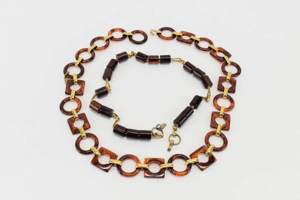 Two Yves Saint Laurent Faux Tortoise Link Belts (1 of 7)