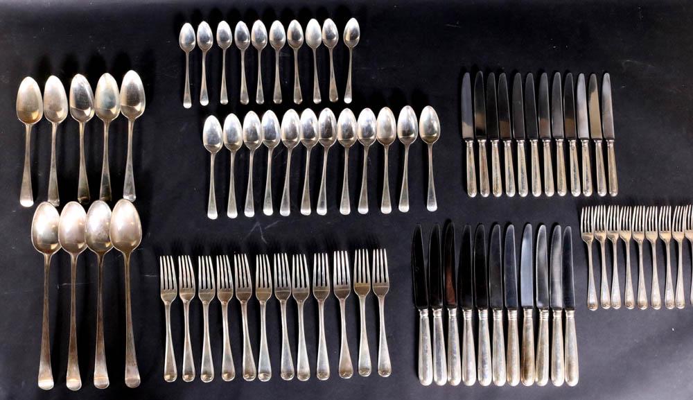English Silver Assembled Flatware Service (1 of 7)