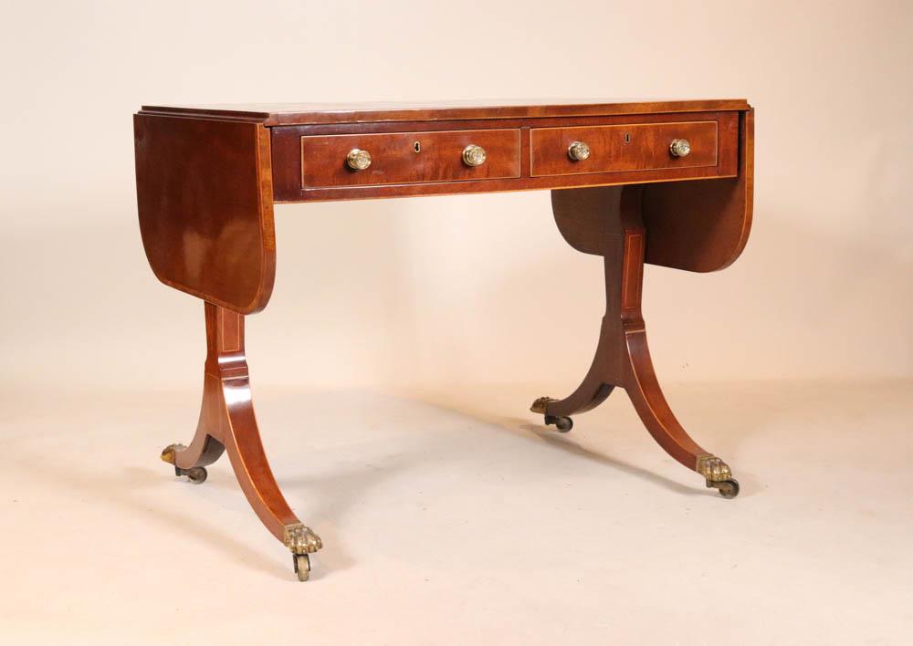 Regency Inlaid Mahogany Sofa Table (1 of 8)