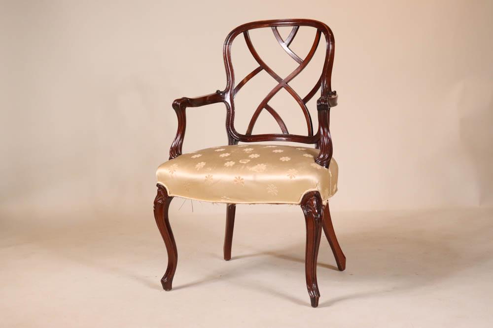 George III Style Mahogany Open Armchair (1 of 7)