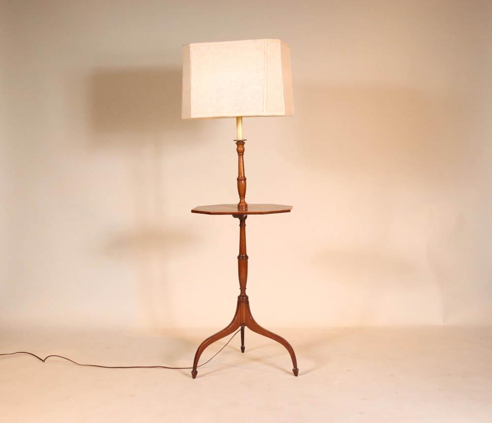 Federal Style Inlaid Mahogany Lamp Table (1 of 8)