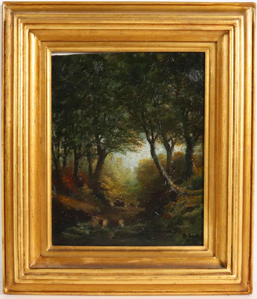 F. Smith, 'A Path in the Woods', Oil on Board (1 of 9)
