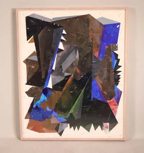 Robert Reed, 'Tree for Mine Shield, Rig a My Row': (American, 1938-2014), collage and acrylic on paper, labeled on verso 40"h x 32"w