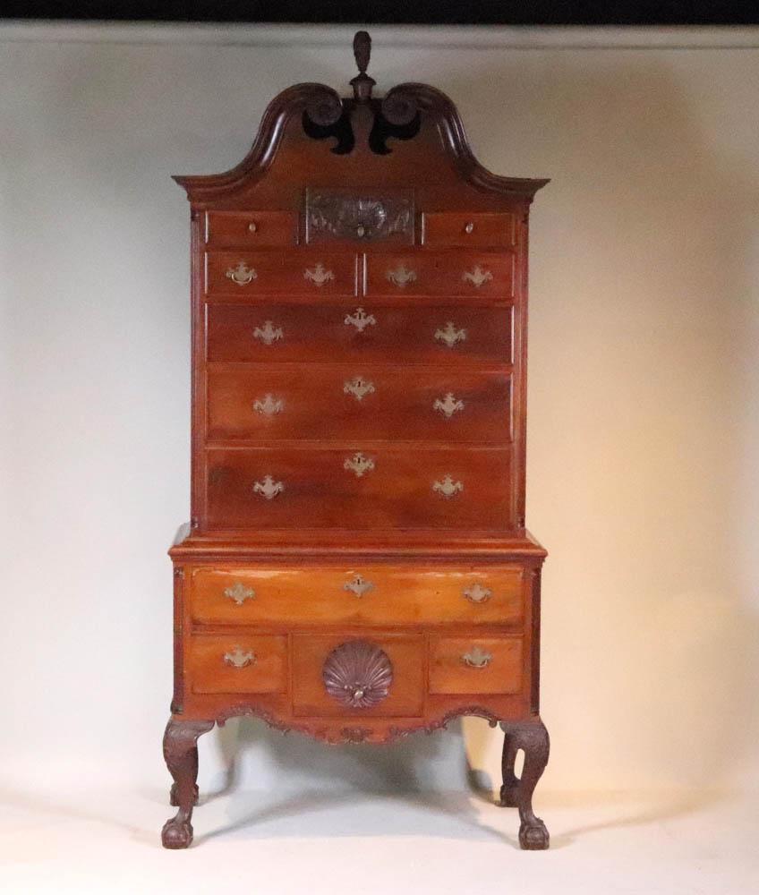 Chippendale Carved Mahogany High Chest of Drawers (1 of 12)