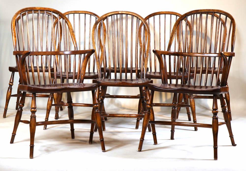Eight Smith & Watson Windsor Oak Dining Chairs (1 of 7)