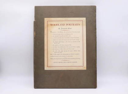 Jeannette Klute, 'Woodland Portraits': Boston, Little, Brown & Co., 1952, 1st ed., with 50 pages of photographic prints, enclosed in a brown storage boxDamage to box but book overall in good condition, with minimal foxingAll books sold