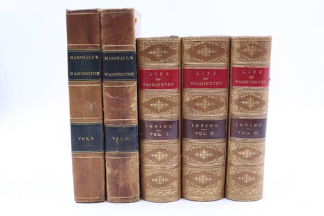 Two Biographies of George Washington: Including Irving, 'Life of Washington', 5 vols. in 3 books, Stuyvesant edition, New York, Putnam & Sons, 1857, and John Marshall, 'The Life of George Washington', 2nd ed., 2 vols., Philadelphia,