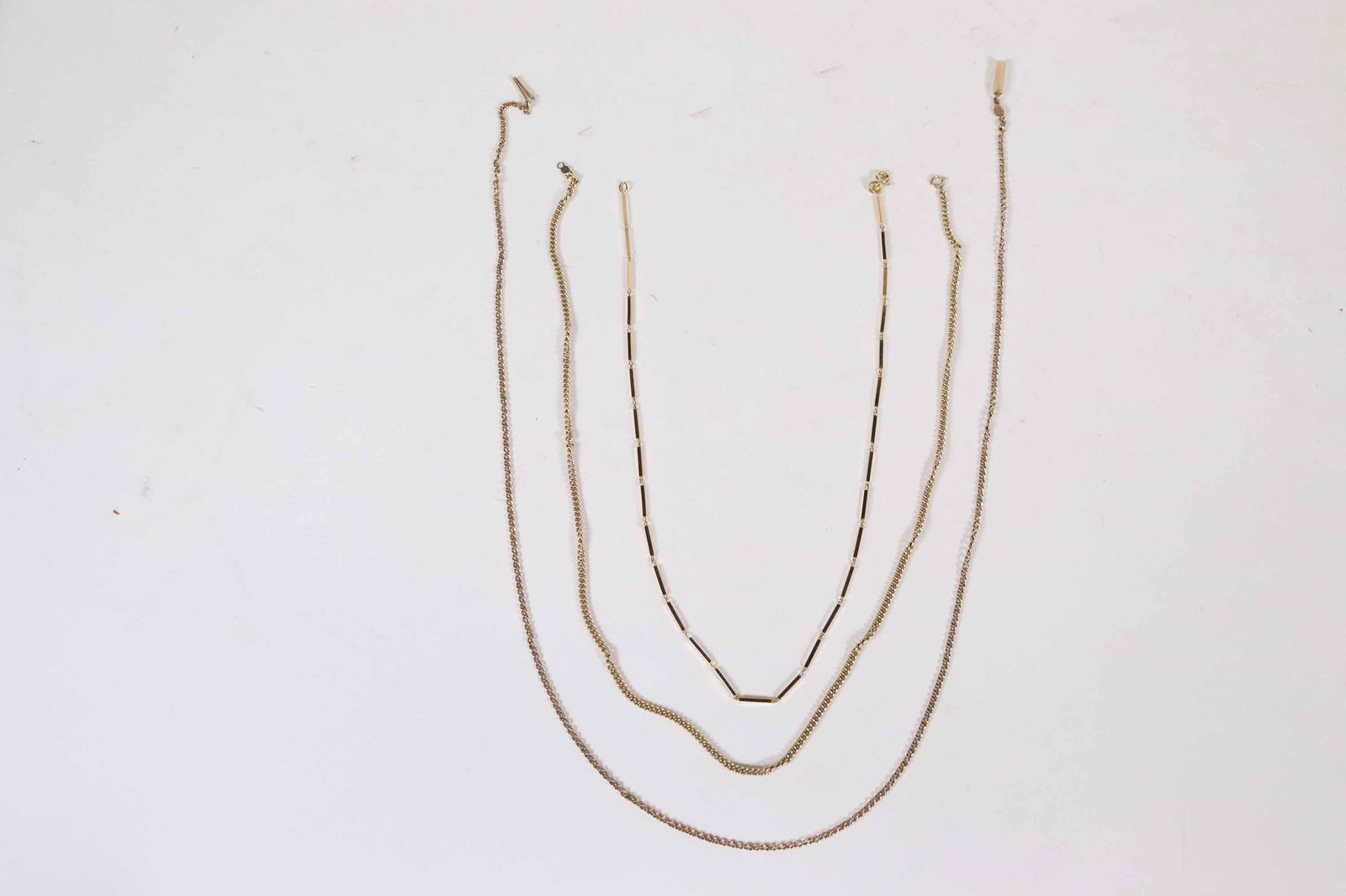 Three 14K Yellow Gold Chain Necklaces (1 of 5)