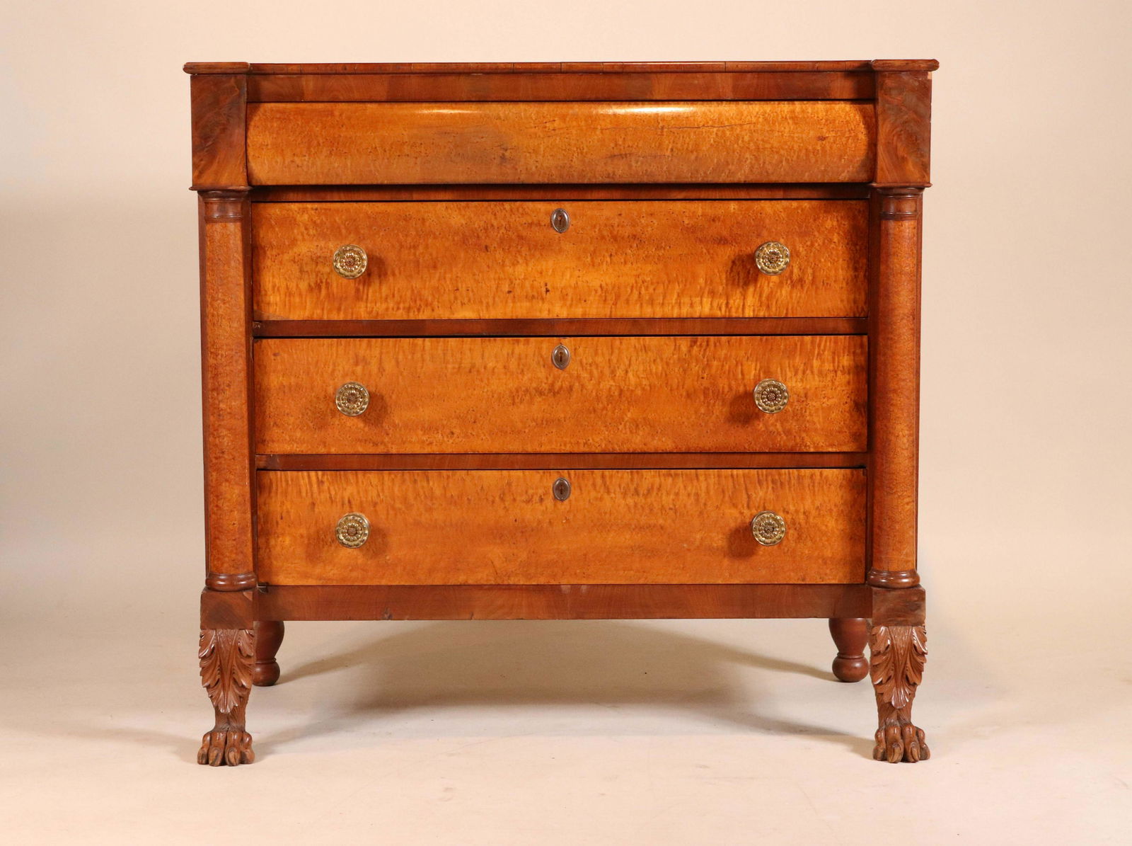 Empire Maple and Cherrywood Chest of Drawers (1 of 14)