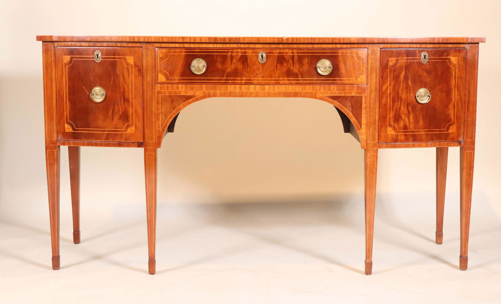 George III Style Mahogany Bowfront Sideboard (1 of 10)