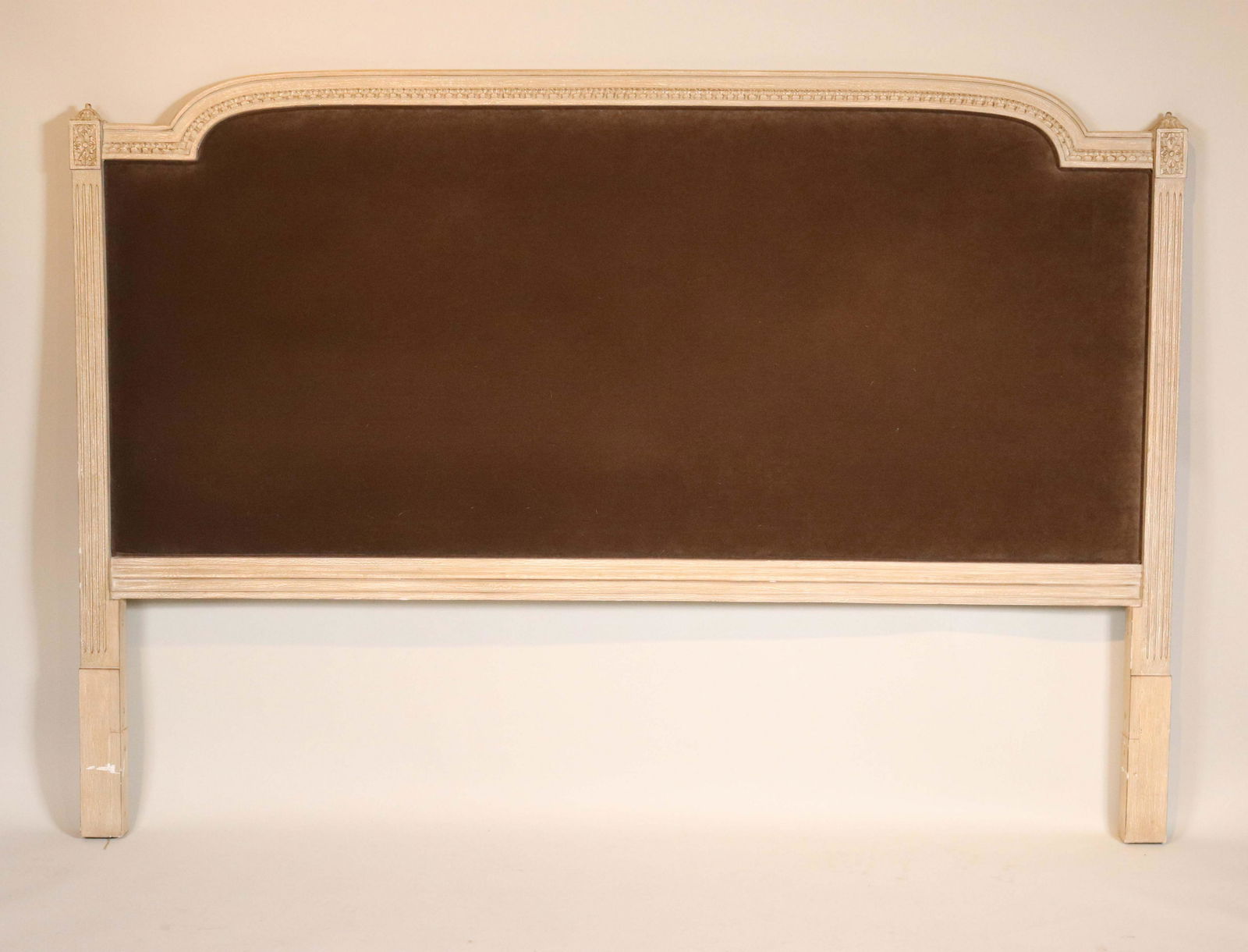 Louis XVI Style Painted and Upholstered Headboard (1 of 9)