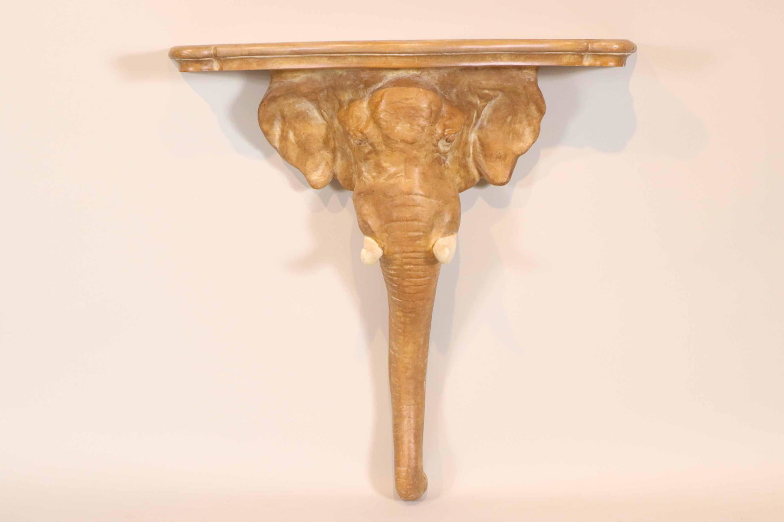Contemporary Cast Resin Elephant Console Table: Chapman, 20th C. 34"h x 34"w x 10"d Provenance: Property from a New York City Gentleman