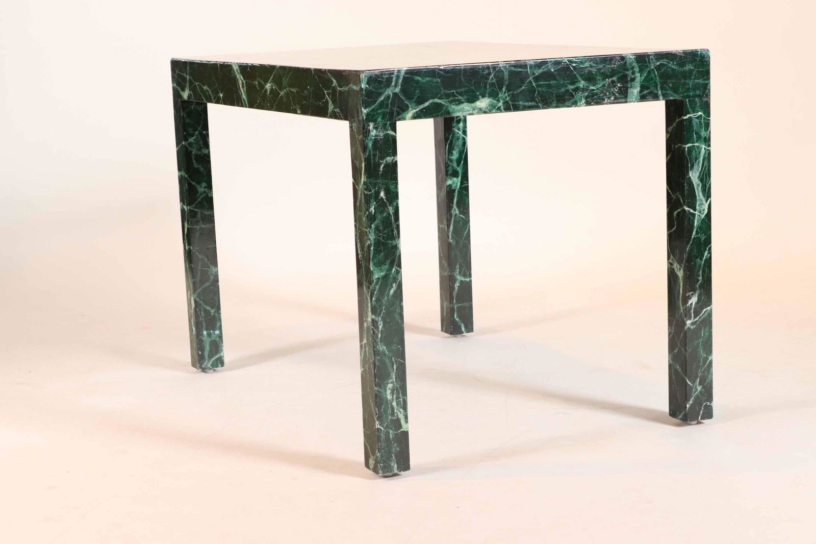 Modern Faux Malachite Side Table (1 of 8)