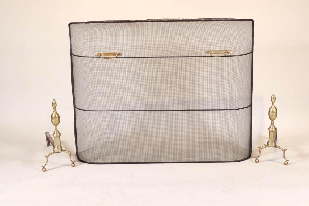 Pair of Federal Brass "Double Lemon-Top" Andirons (1 of 10)