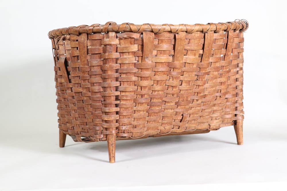 Large Woven Splint Wool Washing Basket, On Feet (1 of 6)