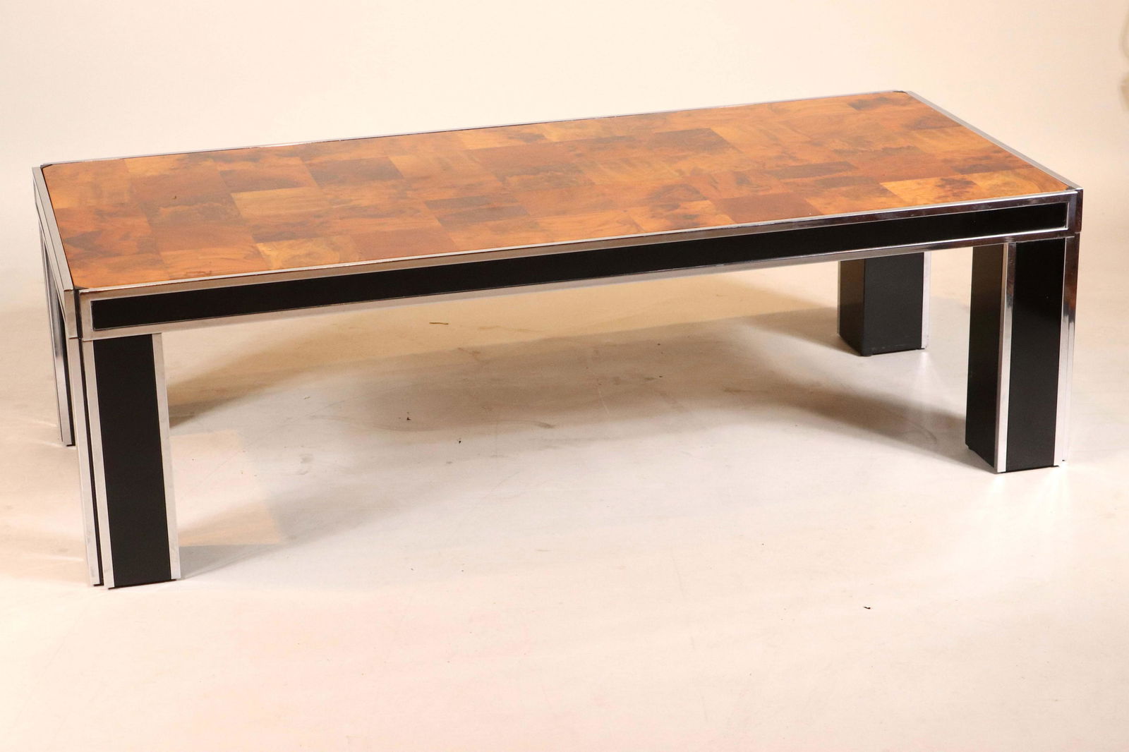 Pierre Cardin Burlwood Veneered Steel Low Table (1 of 7)