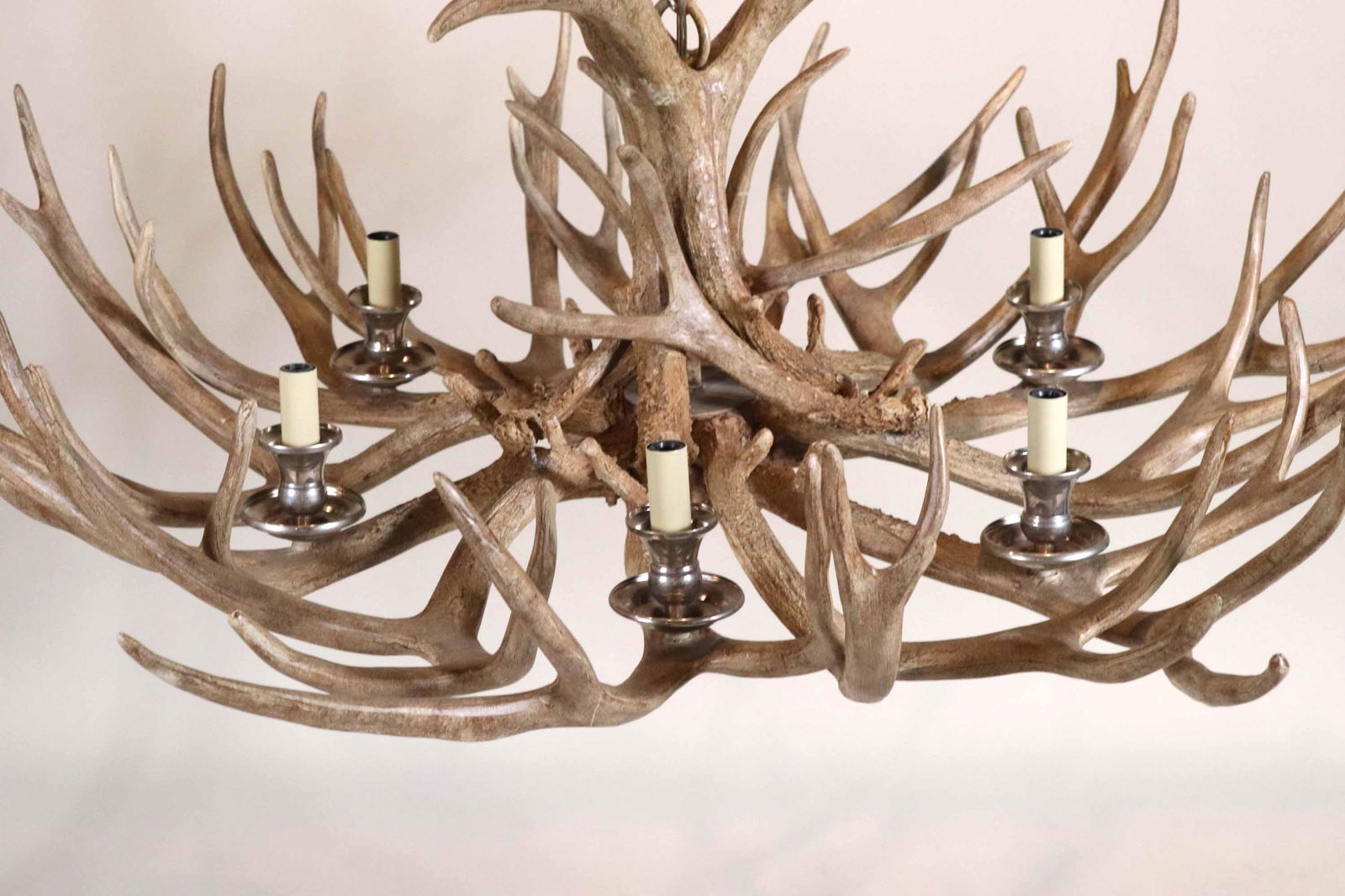 Ralph Lauren Resin Antler Six-Light Chandelier (1 of 9)