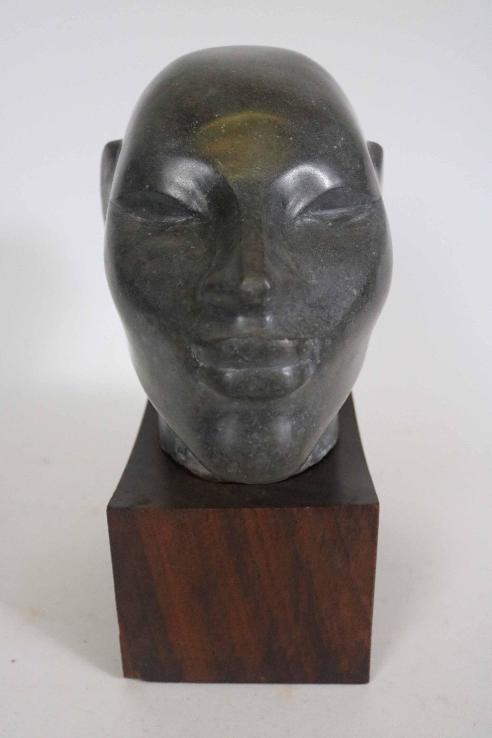Abstract Gray Marble Sculpture of a Elongated Head (1 of 6)