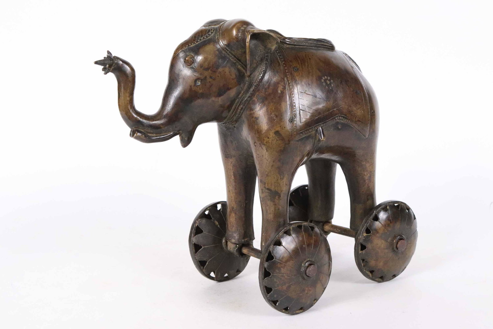 Cast Bronze Elephant Pull Toy: Possibly Indian, 20th C.