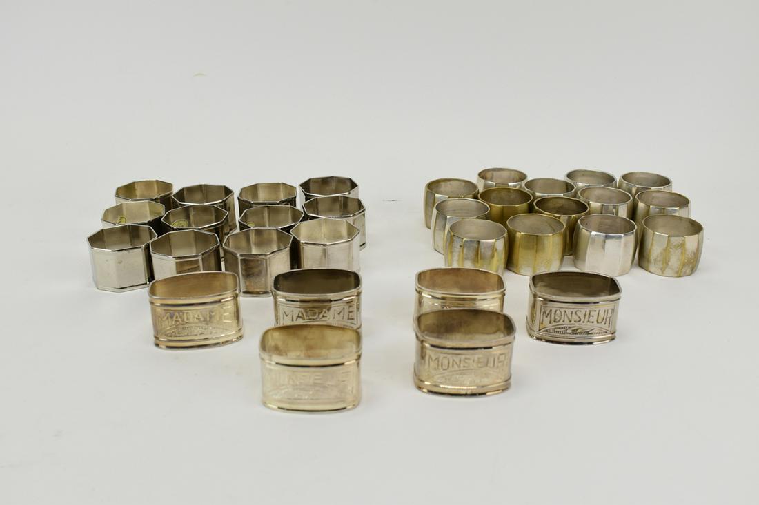 Large Collection of Metal Napkin Rings: Large Collection of Metal Napkin Rings Provenance: Property from the Collection of Mimi Adler