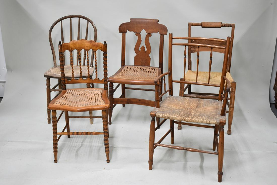 Group of 4 Assorted Antique Side Chairs (1 of 7)