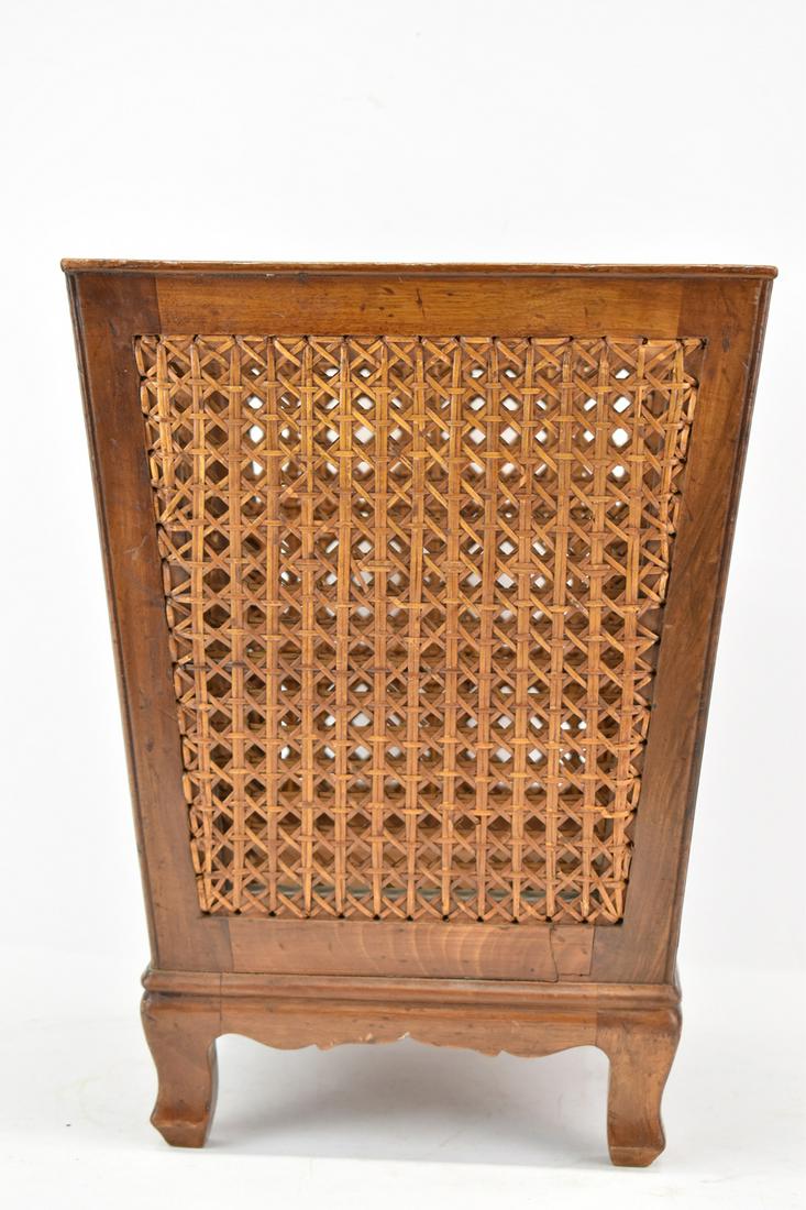 Vintage Italian Caned and Wooden Waste Basket (1 of 7)