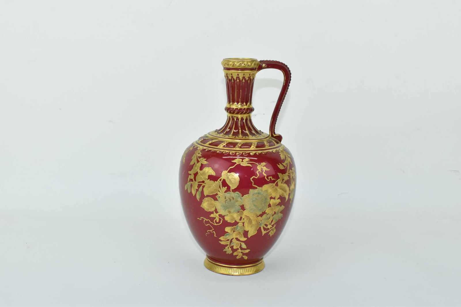 Antique Royal Crown Derby Red & Gilt Floral Vase (1 of 8)