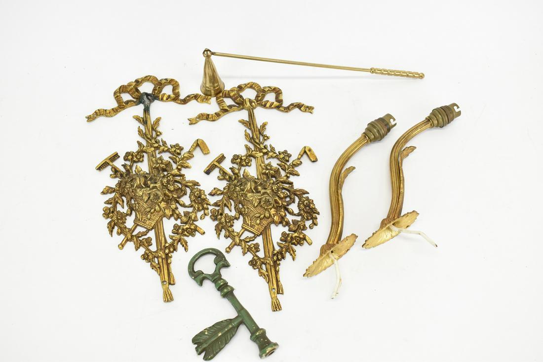 Pair of Petite Gilt Metal Single Light Sconces (1 of 3)