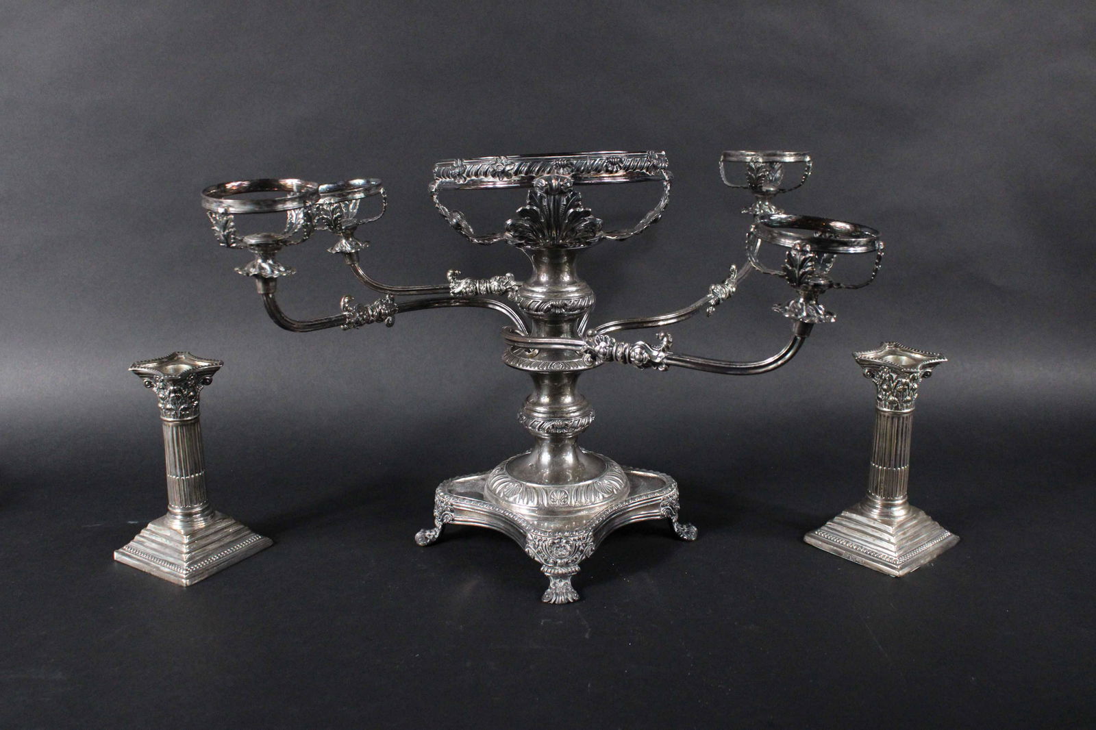 Pair of English Sterling Corinthian Candlesticks (1 of 19)