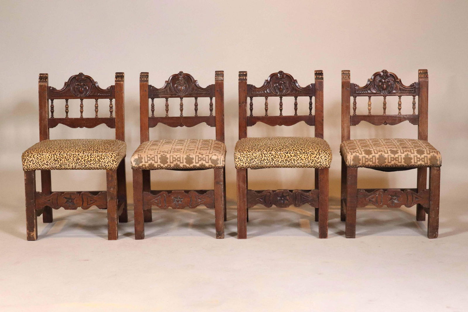 Four Baroque Style Walnut Low Chairs (1 of 12)