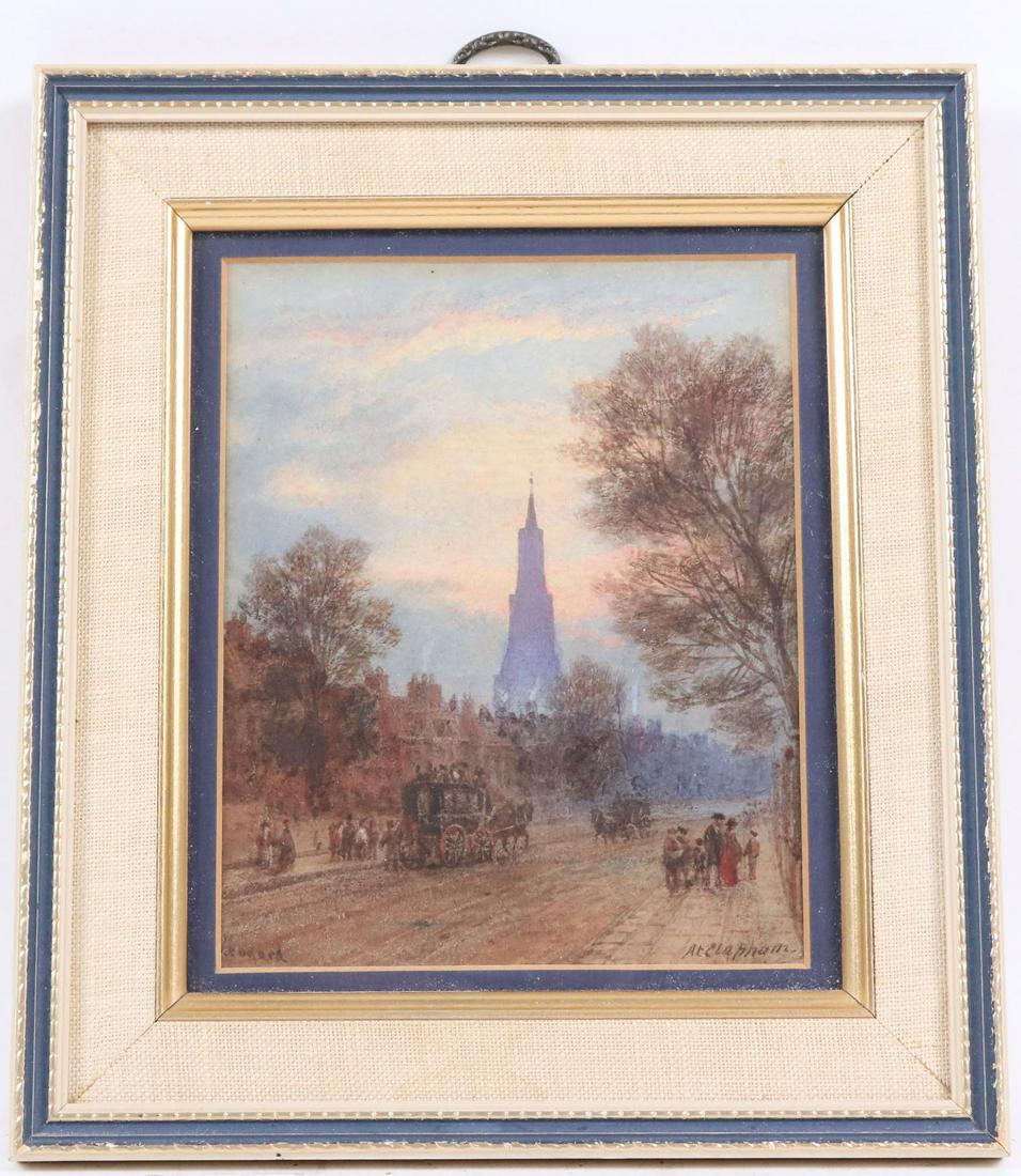 J.H. Leonard, Watercolor, Clapham Street Scene (1 of 7)