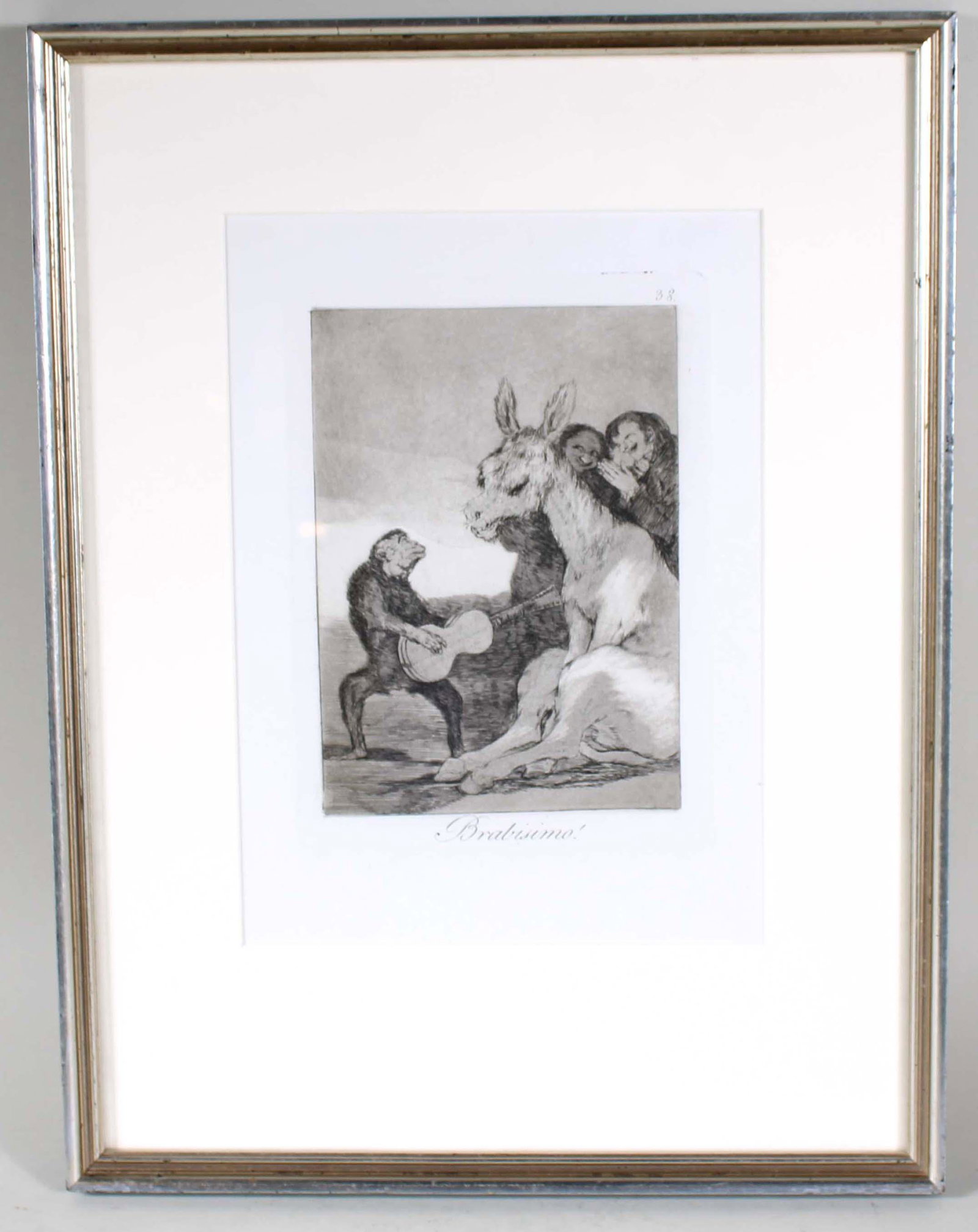 Francisco Goya, 'Brabismo!': (Spanish 1746-1828) Plate no. 38 from "Los Caprichos", etching, aquatint, drypoint, and engraving. Good impression on wove paper with dark umber ink. Reference: Harris 73, third edition. Overall: 16-3