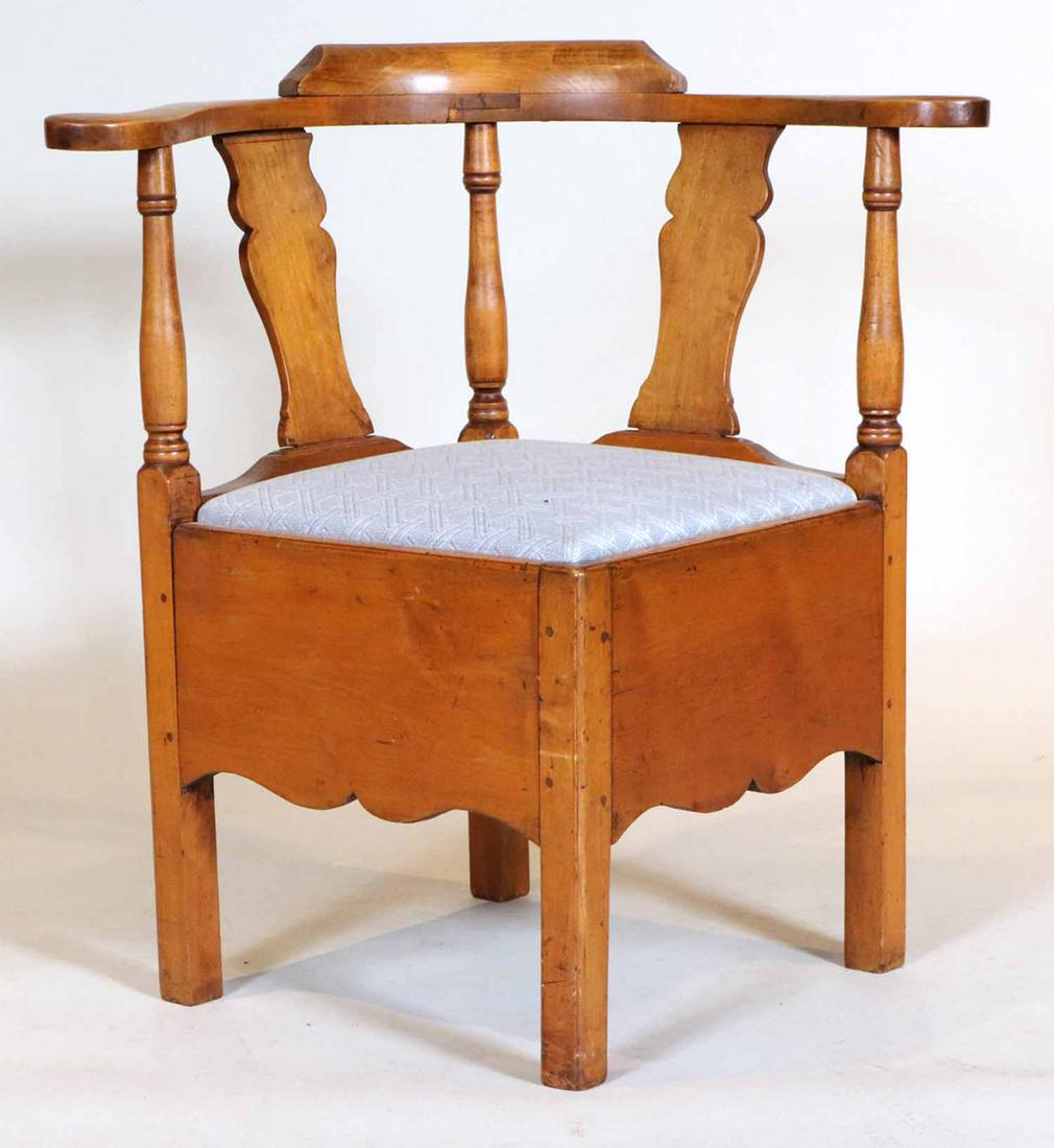 George III Walnut Corner Commode Chair (1 of 6)
