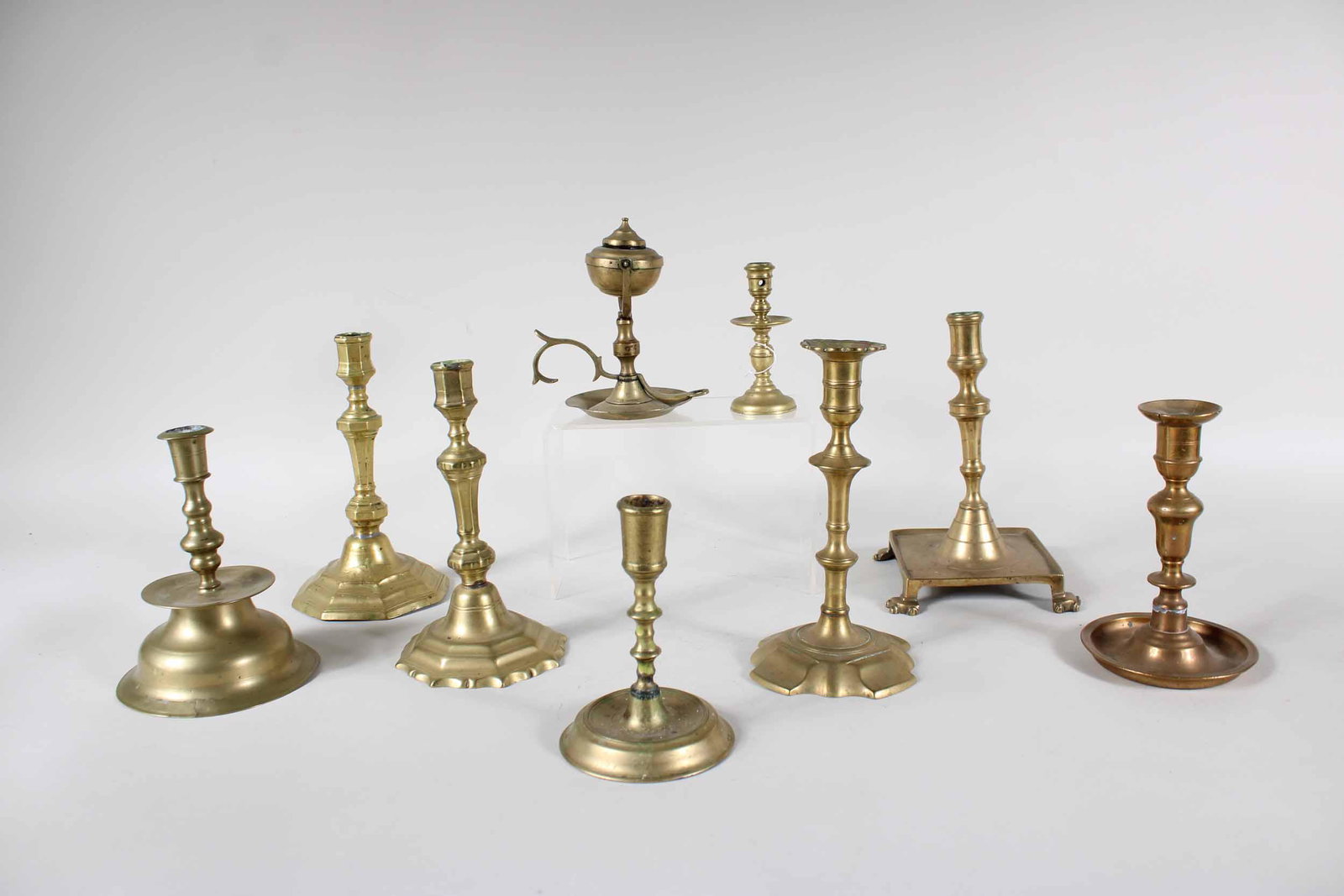 Group of Early Brass Candlesticks (1 of 13)