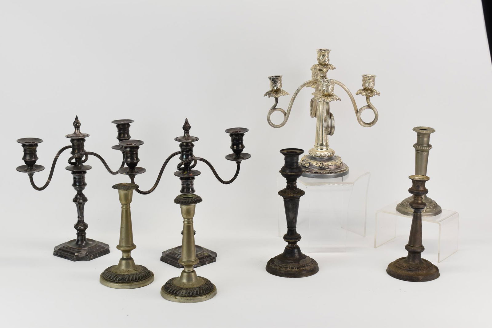 Assorted Silver Plated Candelabras/Candlesticks (1 of 10)