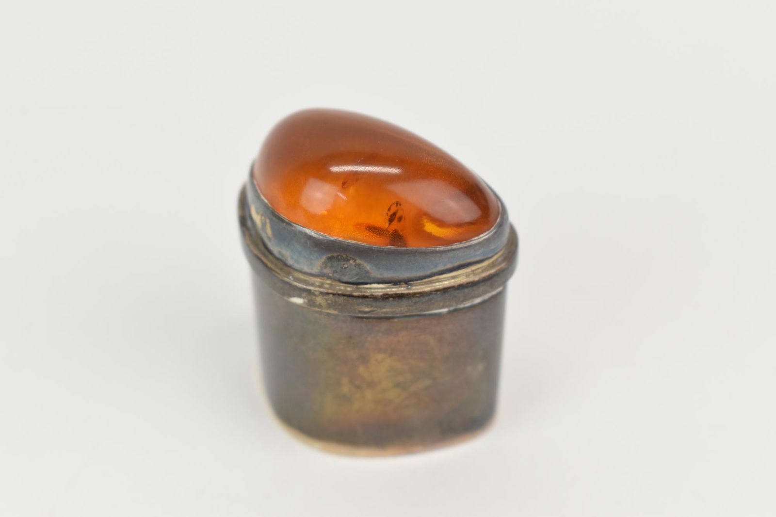 Sterling Silver Amber Topped Lidded Box (1 of 7)