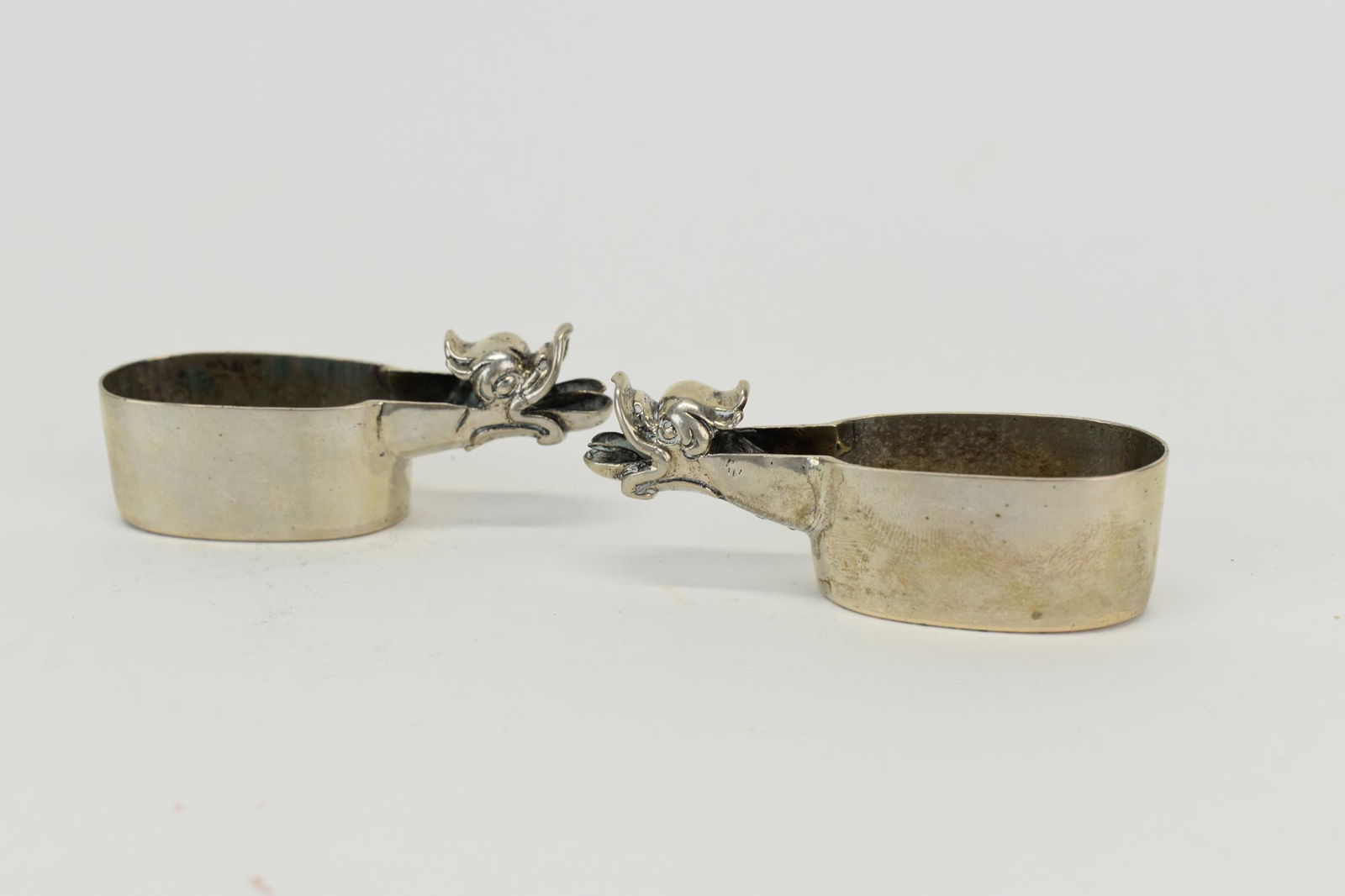 Pair Scandinavian Silver Oval Salt Cellars (1 of 7)