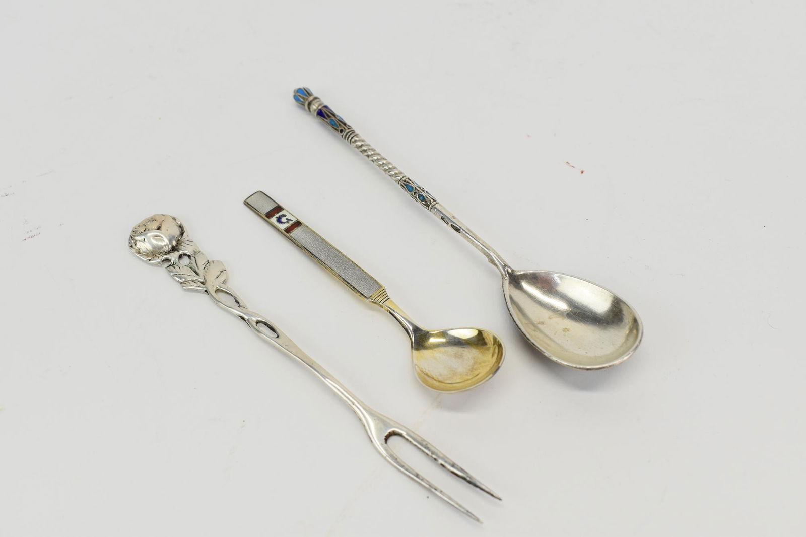 Art Nouveau Sterling Silver Condiment Fork (1 of 11)